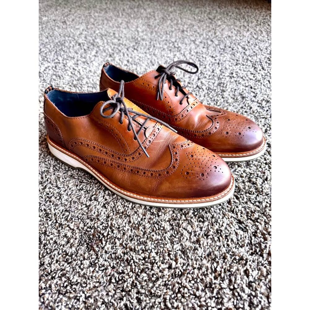 Cole Haan Brown Leather Wingtip Oxfords – Classic Style - Size 9.5